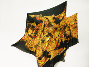 San Juan, Puerto Rico map print scarf in modal/cashmere blend. Perfect gift or souvenir for women and men. 