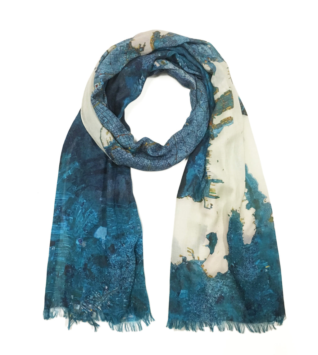 Athens, Greece map print scarf in modal/cashmere blend. Perfect gift or souvenir for women and men.