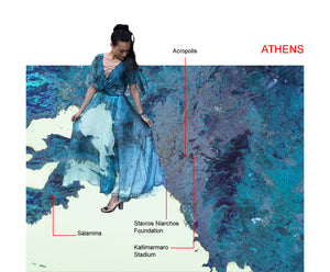 Athens map print dress