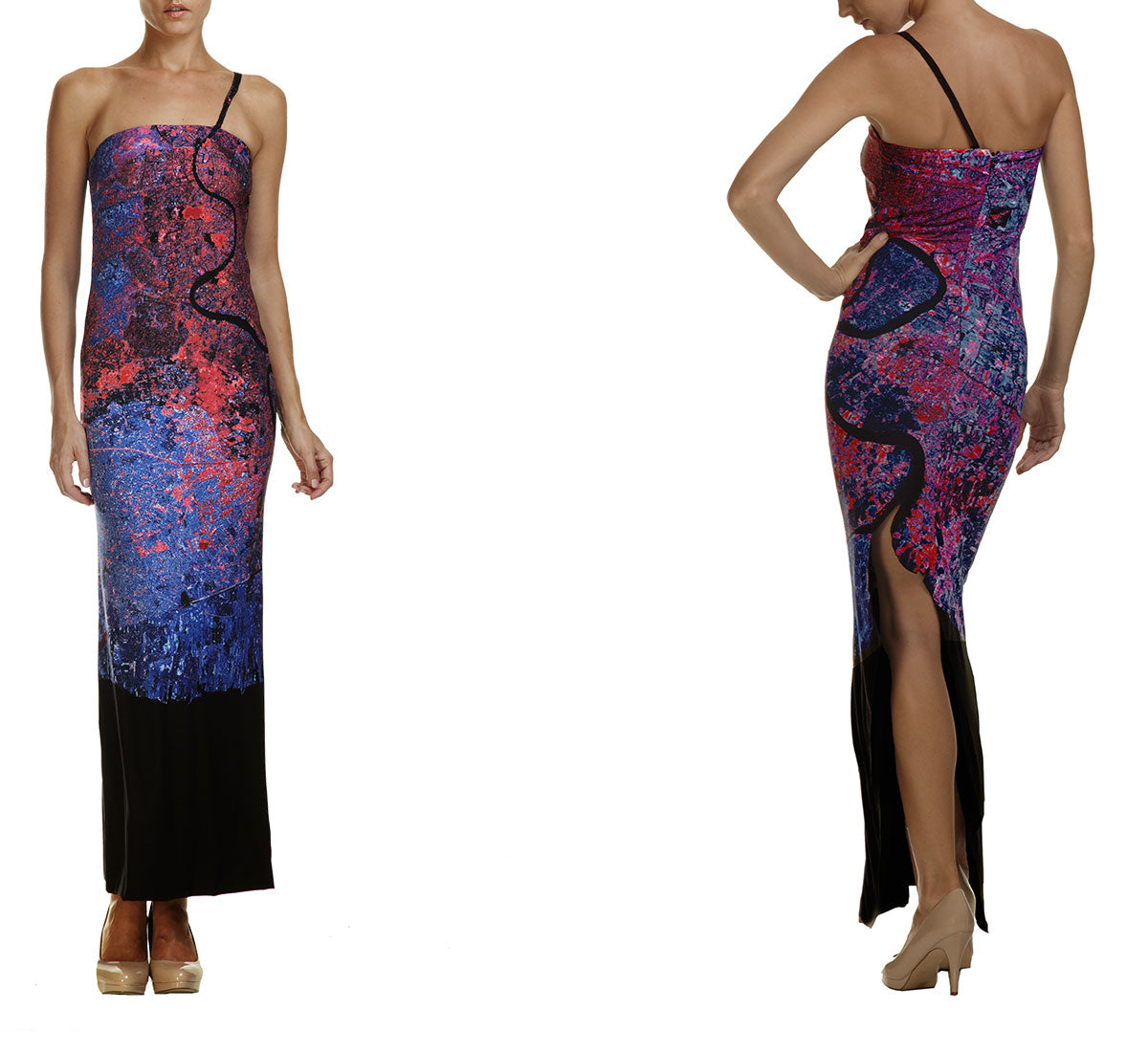 Bangkok Dress, evening dress, long dress, map dress, Bangkok dress