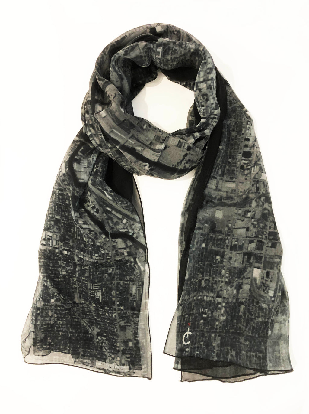 Chicago Black/Gray Rectangular Scarf