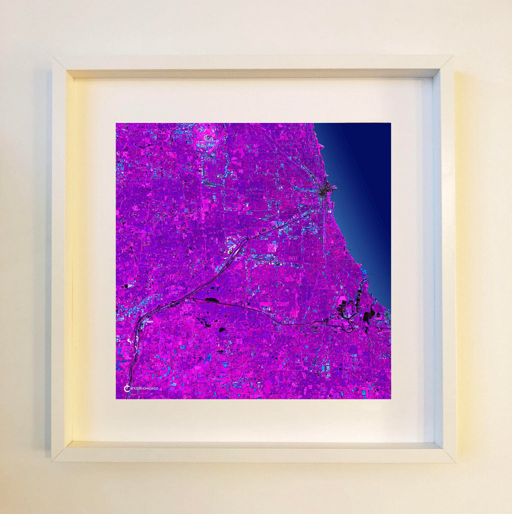 Chicago (purple) Scarf Framed