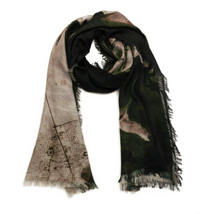 Doha Black/Beige Rectangular Scarf