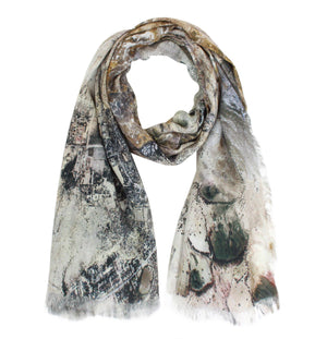 Jaisalmer, India map print scarf in modal/cashmere blend. Perfect souvenir or gift for women and men. 