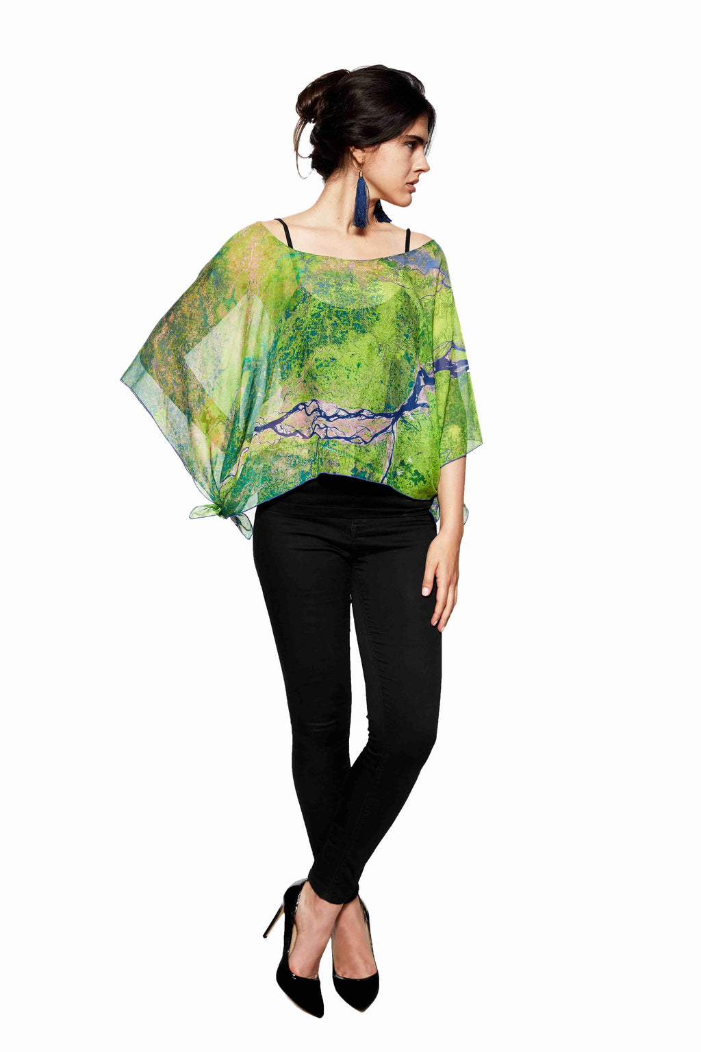 Dhaka silk poncho