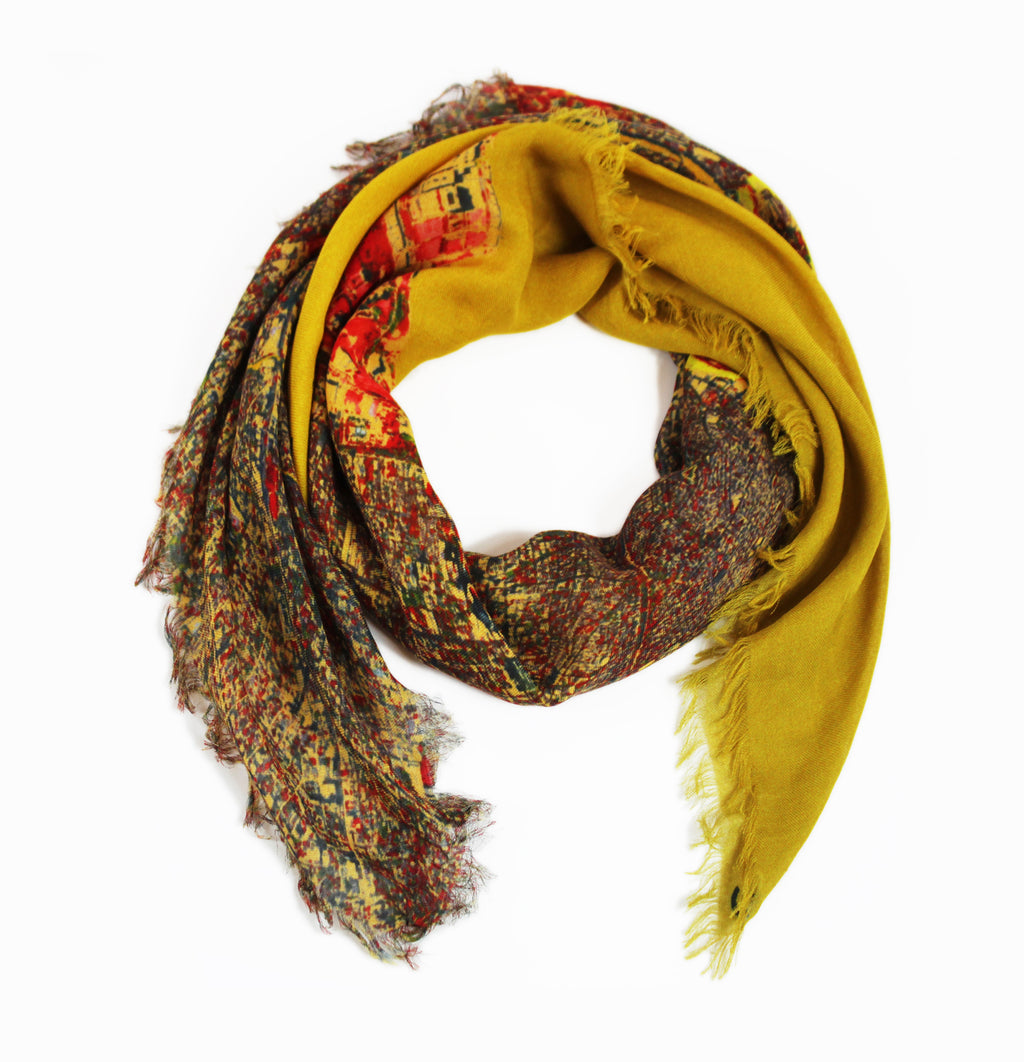 Manila, Philippines map print scarf in modal/cashmere blend. Perfect gift or souvenir for women and men. 