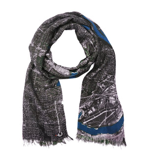 Minneapolis/Saint-Paul, Minnesota map print scarf in modal/cashmere blend. Perfect souvenir or gift for women and men. 