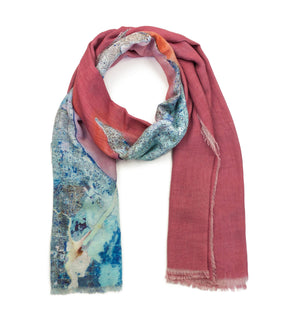 Mumbai, India map print scarf in modal/cashmere blend. Perfect gift or souvenir for women and men. 