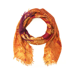 New York Orange Square Scarf