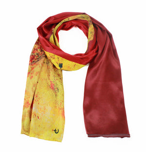 Palermo, Sicily red map print scarf in satin/silk blend. Perfect souvenir or gift for men and women. 