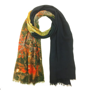 Palermo, Sicily green map print scarf in modal/cashmere blend. Perfect gift or souvenir for women and men. 