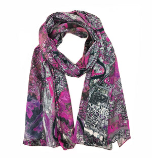 Rome, Italy map print scarf in silk. Perfect gift or souvenir for women and men. 