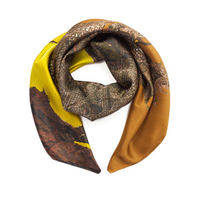 San Francisco, California brown map print scarf in satin/silk blend. Perfect souvenir or gift for women and men. 