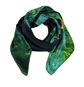 San Francisco, California green map print scarf in satin/silk blend. Perfect souvenir or gift for women and men 