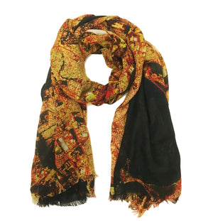 San Juan, Puerto Rico map print scarf in modal/cashmere blend. Perfect gift or souvenir for women and men. 